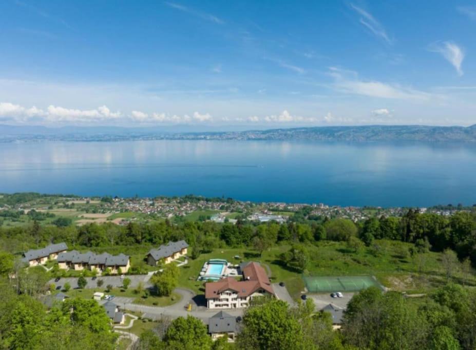 Vue Lac Leman & Piscine - Parking Free - Confort Appart 6 Pers Лугрин Экстерьер фото