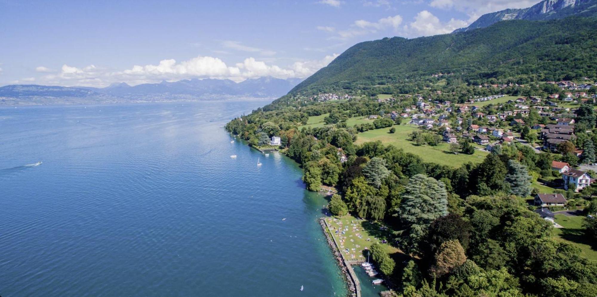 Vue Lac Leman & Piscine - Parking Free - Confort Appart 6 Pers Лугрин Экстерьер фото
